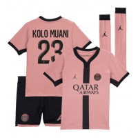 Dres Paris Saint-Germain Randal Kolo Muani #23 Tretina pre deti 2024-25 Krátky Rukáv (+ trenírky)